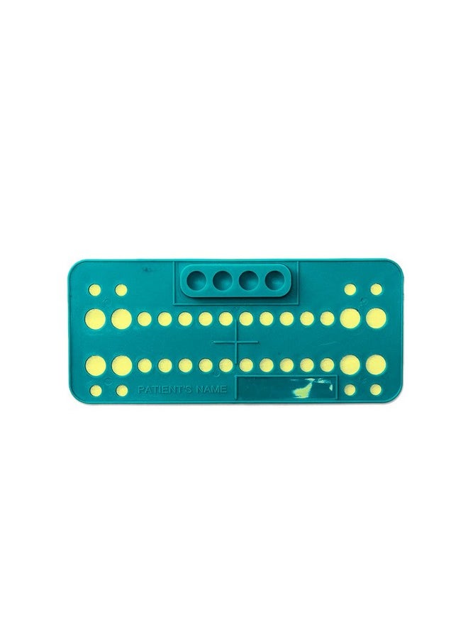 Easyinsmile Dental Orthodontic Bracket Trays Holder with 4 Mixing Holes Ortho Supply Disposable 25 Pcs (Green)