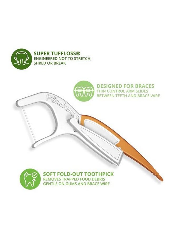 Plackers Orthopick Flosser for Braces, Pack of 2 (36 Flossers Each)