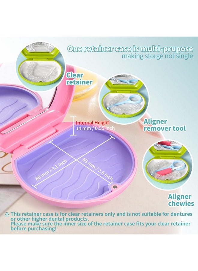 Annhua Dental Mouthguard Case Orthodontic Retainer Case with Mirror, Denture Holder Box Mouthpiece Case Partial Denture Case Nightguard Dental Box - White