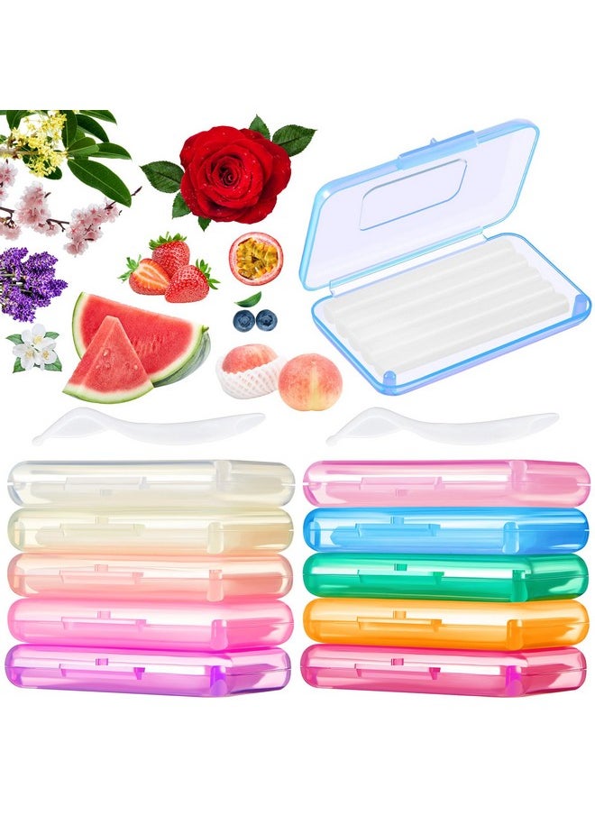 Geiserailie 10 Pack Fruit Flower Flavor Braces Wax Dental Wax for Teeth with Colorful Storage Cases 2 Applicator Tools Orthodontic Wax for Braces Aligners Wearer Oral Appliance, Fruit Floral Fragrance