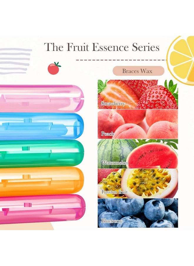 Geiserailie 10 Pack Fruit Flower Flavor Braces Wax Dental Wax for Teeth with Colorful Storage Cases 2 Applicator Tools Orthodontic Wax for Braces Aligners Wearer Oral Appliance, Fruit Floral Fragrance