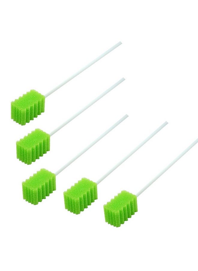 MUNKCARE Treated Oral Swabs with Dentifrice- Flavored Dental Swabs Individually Wrapped Fruit Green Tooth Shape for Oral Cavity Cleaning Sponge Swab, Box of 100 Counts