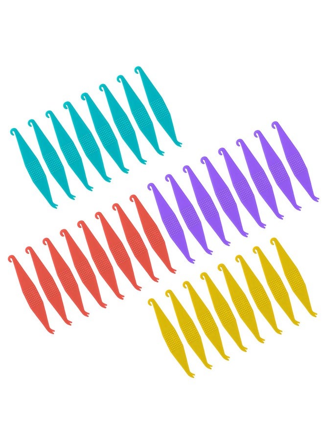 LOVEWEE Dental Elastic Rubber Bands Placers for Braces, 32 PCS Disposable Plastic Orthodontic Elastic Placers Multi-color
