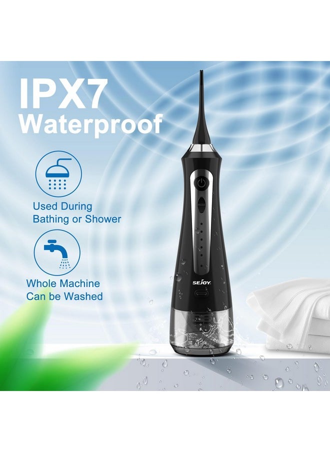 Sejoy Water Flossers for Teeth, Water Flosser Cordless Rechargeable, Water Flosser for Braces for Kids Travel, for Teeth Cleaning, 5 Cleaning Modes 8 Jet Tips, IPX7 Waterproof, 230ml