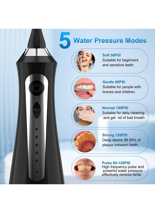 Sejoy Water Flossers for Teeth, Water Flosser Cordless Rechargeable, Water Flosser for Braces for Kids Travel, for Teeth Cleaning, 5 Cleaning Modes 8 Jet Tips, IPX7 Waterproof, 230ml