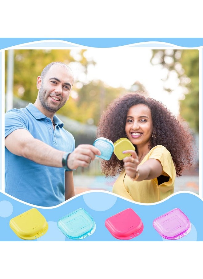 Sherr 120 Pcs Dental Retainer Case with Holes Denture Case 12 Colors Mouth Guard Case Muticolor Retainer Holder False Teeth Container Denture Holder Retainer Container Case for Travel Office Home