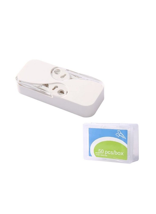 Dental Floss Picks Dispenser Portable Flossers Dispenser Automatic Pop-up Floss Boxes Adult Floss Sticks Case with 62 Count Extra Dental Flossers for Cleaning Teeth