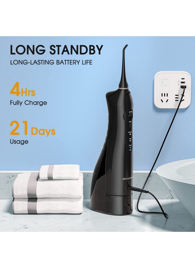 Hangsun Water Flossers for Teeth Cordless Portable Dental Oral Irrigator HOC760 300ML Rechargeable IPX7 Waterproof Water Teeth Cleaner Picks for Home Travel with 8 Jet Tips