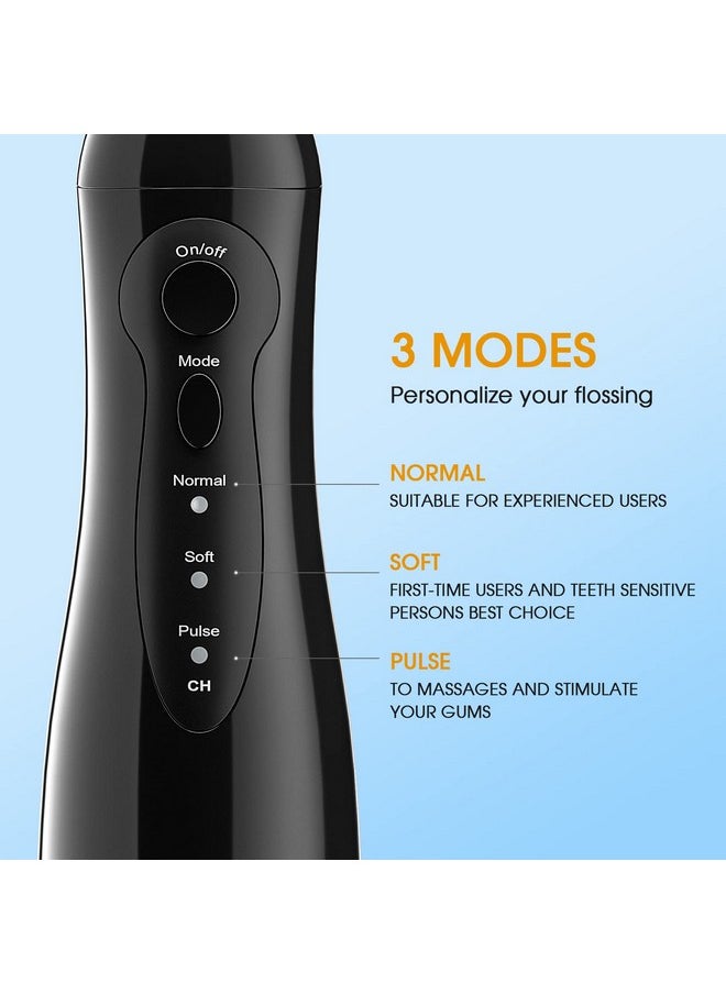 Hangsun Water Flossers for Teeth Cordless Portable Dental Oral Irrigator HOC760 300ML Rechargeable IPX7 Waterproof Water Teeth Cleaner Picks for Home Travel with 8 Jet Tips