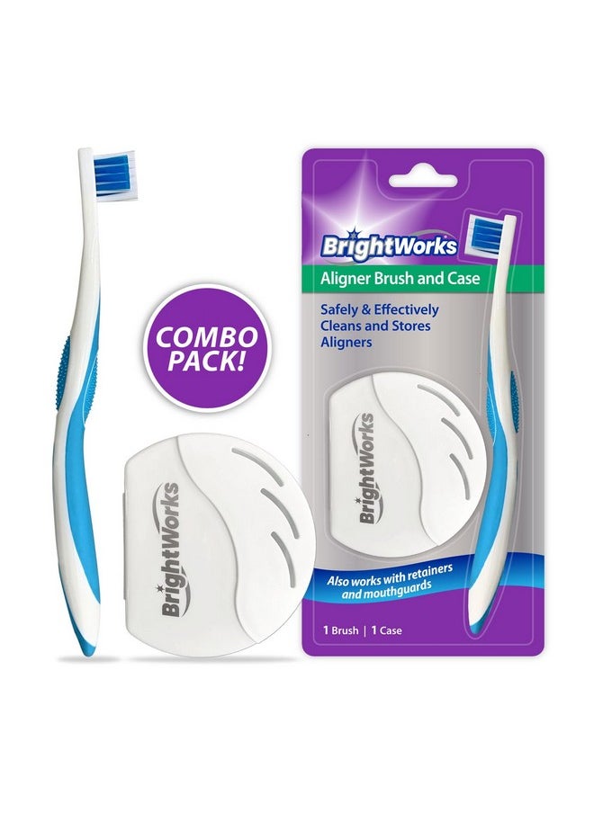 BrightWorks Aligner Brush and Case - Safely and Effectively Cleans and Stores Aligners