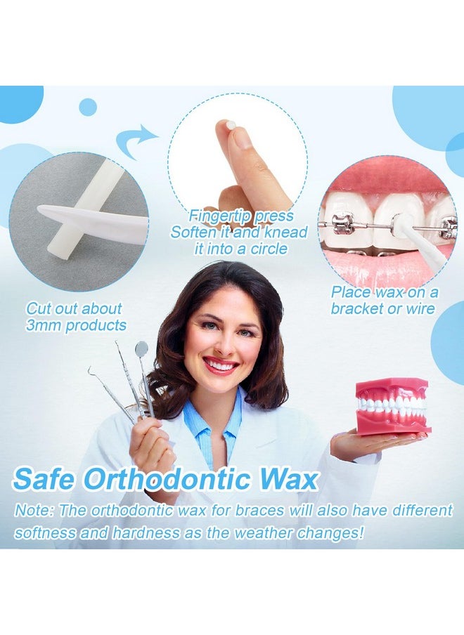 Tondiamo 40 Pack Clear Braces Wax for Teeth Dental Orthodontic Wax for Braces Wearer Tooth Wax for Braces and Oral Appliances with Colorful Storage Case and Smell(Original, Mint)