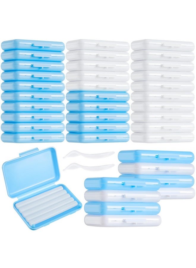Tondiamo 40 Pack Clear Braces Wax for Teeth Dental Orthodontic Wax for Braces Wearer Tooth Wax for Braces and Oral Appliances with Colorful Storage Case and Smell(Original, Mint)
