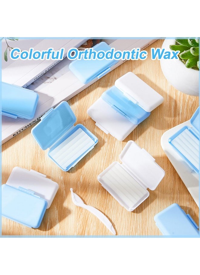 Tondiamo 40 Pack Clear Braces Wax for Teeth Dental Orthodontic Wax for Braces Wearer Tooth Wax for Braces and Oral Appliances with Colorful Storage Case and Smell(Original, Mint)
