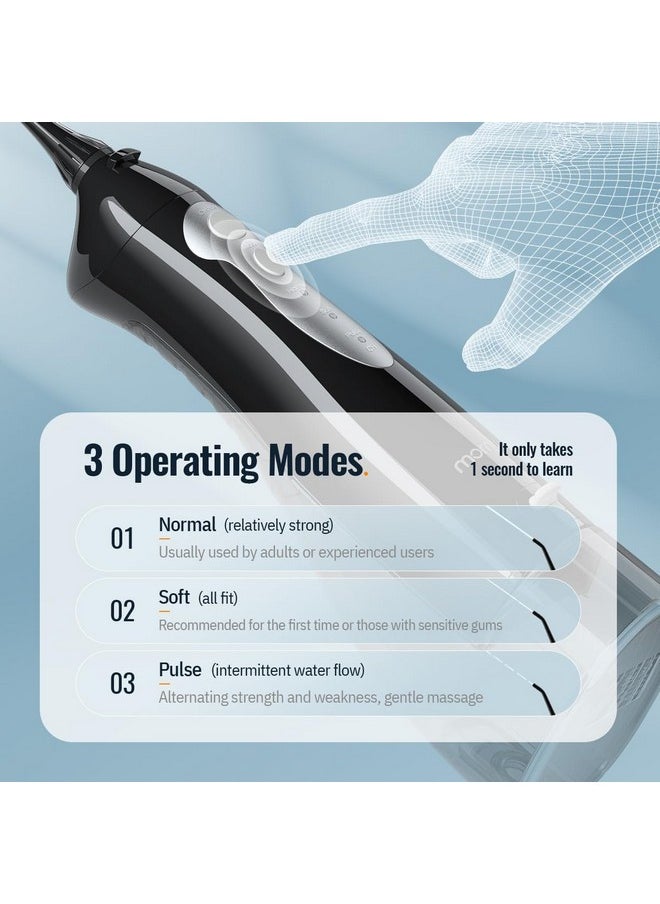 Water Flosser, Mornwell Water Flossers for Teeth - 330ML Tank USB Rechargeable Dental Flosser, IPX7 Waterproof 3 Modes & 4 Jet Tips Portable Dental Oral Irrigator,Professional Water Flosser