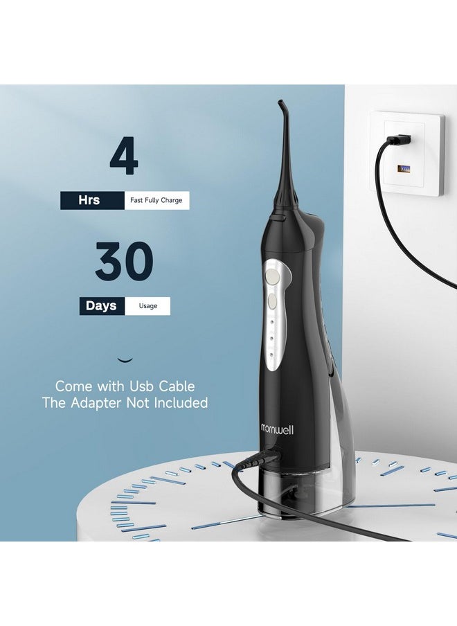 Water Flosser, Mornwell Water Flossers for Teeth - 330ML Tank USB Rechargeable Dental Flosser, IPX7 Waterproof 3 Modes & 4 Jet Tips Portable Dental Oral Irrigator,Professional Water Flosser