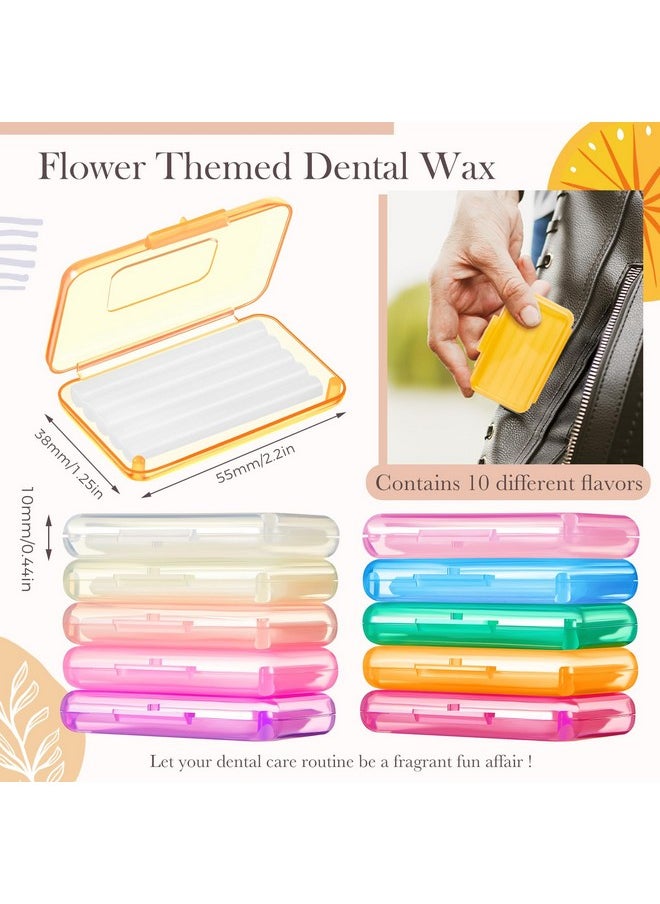 Geiserailie 20 Pack New Flavor Braces Wax for Brackets with Storage Cases Fruit Flower Themed Orthodontic Wax for Braces Wearer Dental Patient Tooth Wax with Scraper for Damaged Teeth Aligners