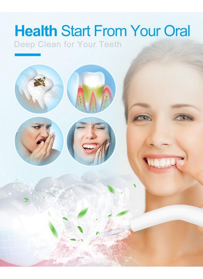 Cordless Water Flosser Teeth Cleaner, Nicefeel 300ML 2 Tip Cases Portable and USB Rechargeable Oral Irrigator for Travel, IPX7 Waterproof, 3-Mode Water Flossing with 4 Jet Tips for Home Blue