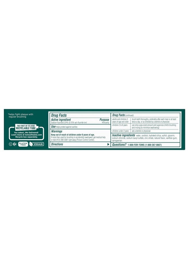 Tom's of Maine PureActiv Teeth + Gum Health* Natural Anticavity Toothpaste Gel 4.0oz , 3-Pack