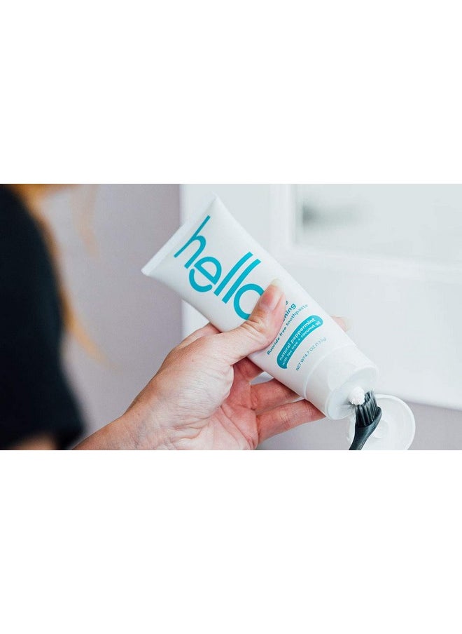Hello Oral Care Fluoride Free Antiplaque and Whitening Toothpaste Vegan SLS Free with Tea Tree Oil Coconut Oil, Natural Peppermint, 4.7 Ounce