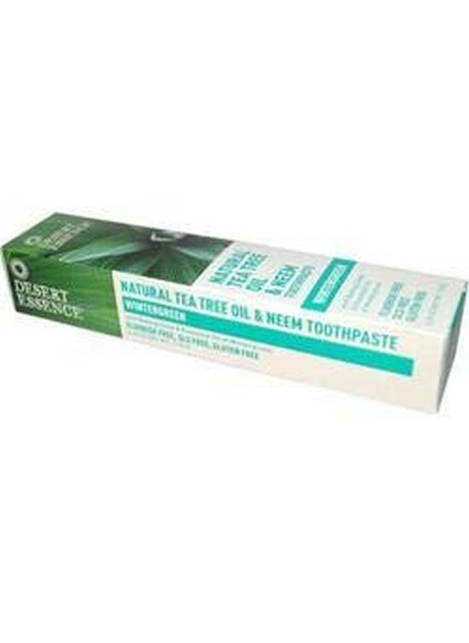 Tea Tree Oil Toothpaste - Fluoride Free Neem Wintergreen, 7 oz