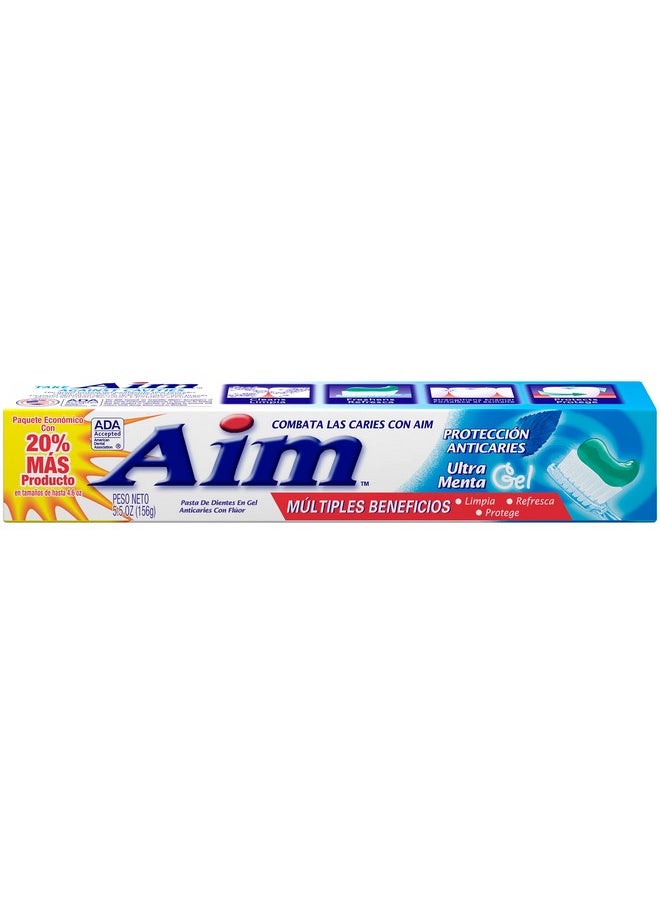 Aim Aim Cavity Protection Toothpaste Mint Gel, 5.5 Ounce (Pack of 3)