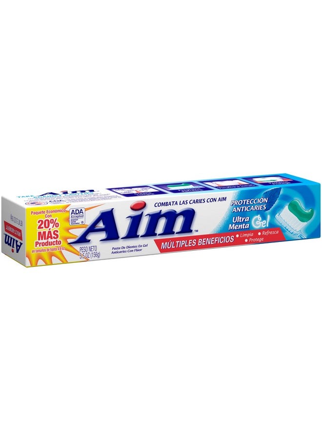 Aim Aim Cavity Protection Toothpaste Mint Gel, 5.5 Ounce (Pack of 3)