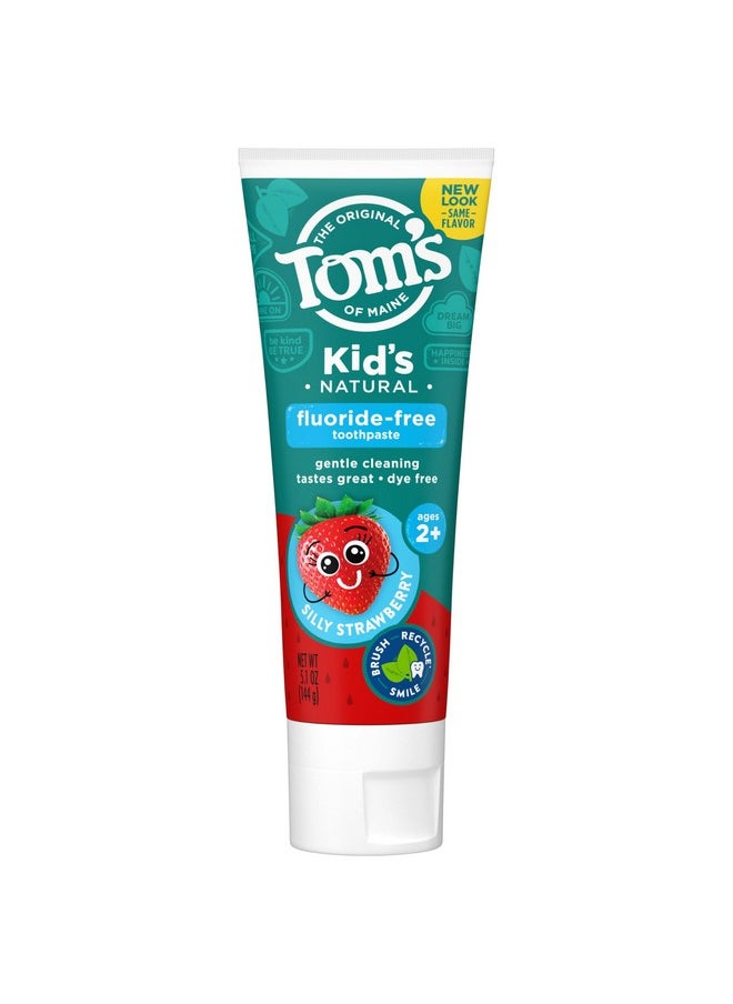 Tom's of Maine Natural Kid's Fluoride Free Toothpaste, Silly Strawberry, 5.1 oz. (Back in original formula)