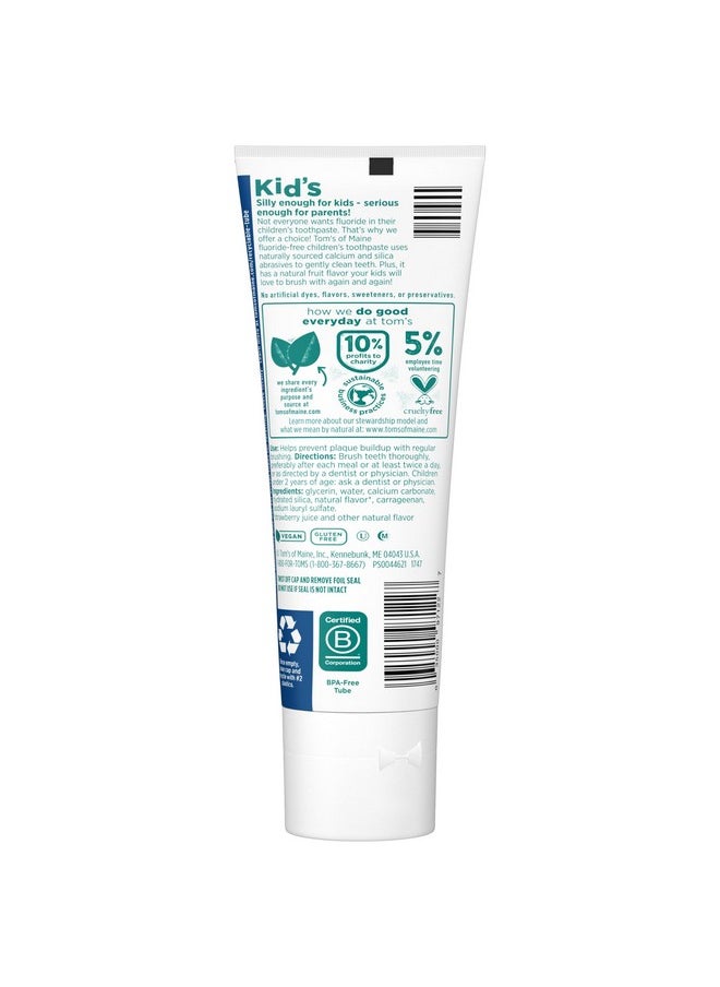 Tom's of Maine Natural Kid's Fluoride Free Toothpaste, Silly Strawberry, 5.1 oz. (Back in original formula)