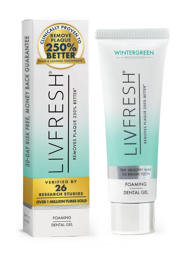 LIVFRESH Toothpaste Gel, Clinically Proven to Remove Plaque 250% Better, Improves Gum Health 190% Better, Prevents & Reduces Tartar, Freshens Breath, SLS Free Dental Gel, Wintergreen