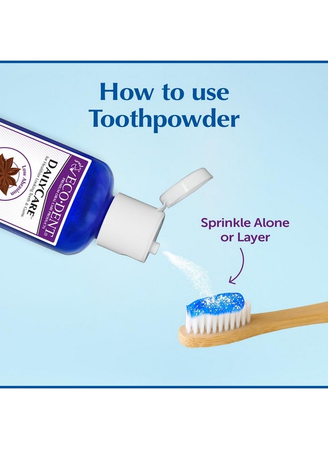 Eco-Dent DailyCare Baking Soda Toothpowder, Anise - SLS & Fluoride-Free Toothpaste Powder with Minerals & Essential Oils, Toothpaste Alternative + DailyRinse Single-Use Pack