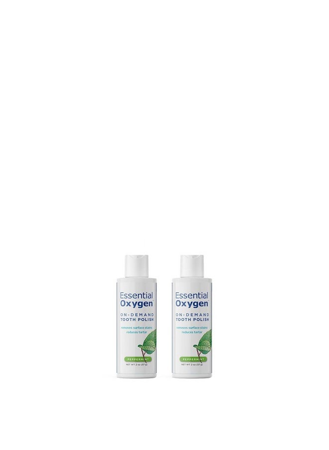 Essential Oxygen BR On-Demand Tooth Polish, Peppermint, White, 2 Ounce, Pack of 2