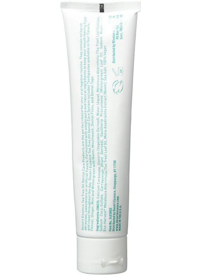 Desert Essence Natural Tea Tree Oil Wintergreen Toothpaste, 6.25 Ounce - 2 per case.