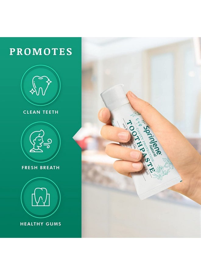 SprinJene Natural Fluoride Toothpaste for Healthy Teeth & Gums | Natural Toothpaste for Cavity Protection | 4 Pack