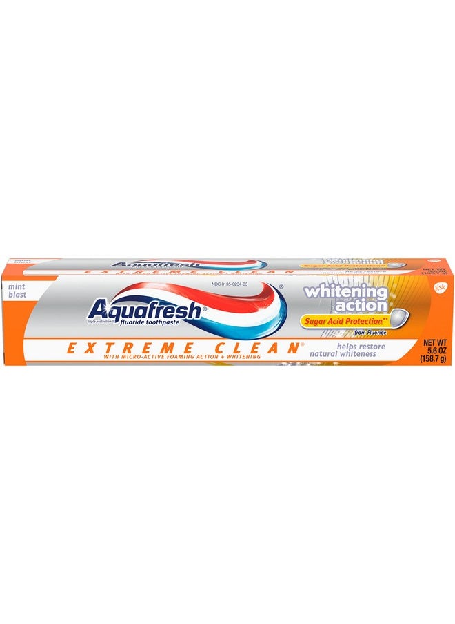 Aquafresh Extreme Clean Whitening Action Fluoride Toothpaste for Cavity Protection, 5.6 Ounce