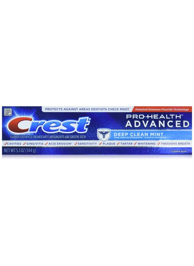 Crest Pro Health Advanced Deep Clean Mint Toothpaste, 5.1 Ounce (Pack of 12) (Packaging May Vary)
