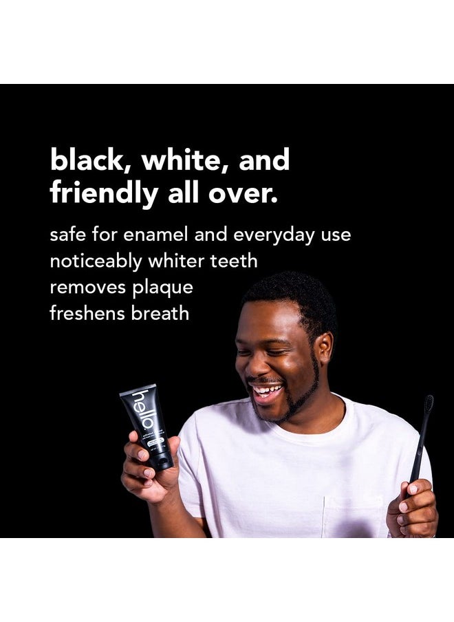 Hello Activated Charcoal Epic Teeth Whitening Fluoride Free Toothpaste and Toothbrush, Fresh Mint and Coconut Oil, Vegan, SLS Free, Gluten Free and Peroxide Free, 4 Ounce (Pack of 2)
