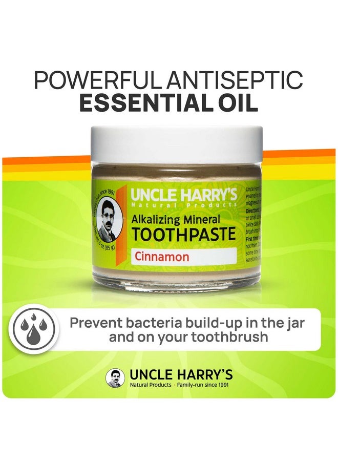 Uncle Harry's Cinnamon Remineralizing Toothpaste | Natural Whitening Toothpaste Freshens Breath & Promotes Enamel | Vegan Fluoride Free Toothpaste