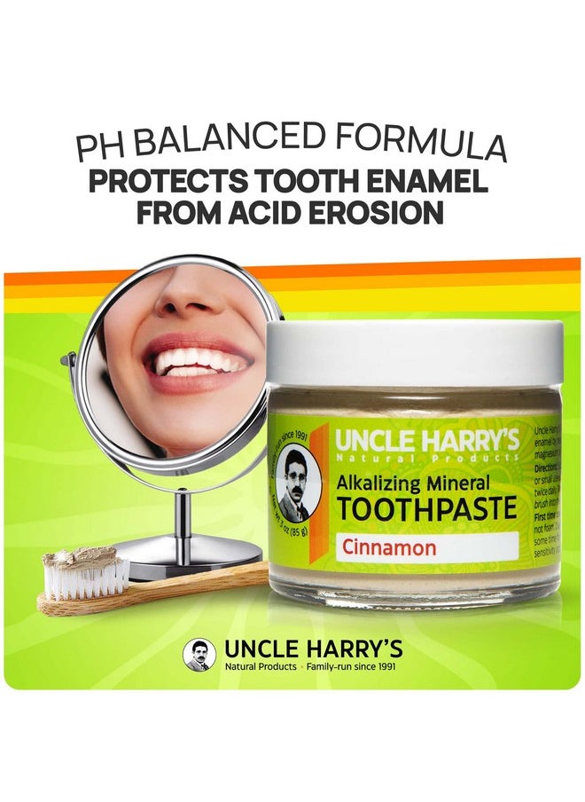 Uncle Harry's Cinnamon Remineralizing Toothpaste | Natural Whitening Toothpaste Freshens Breath & Promotes Enamel | Vegan Fluoride Free Toothpaste