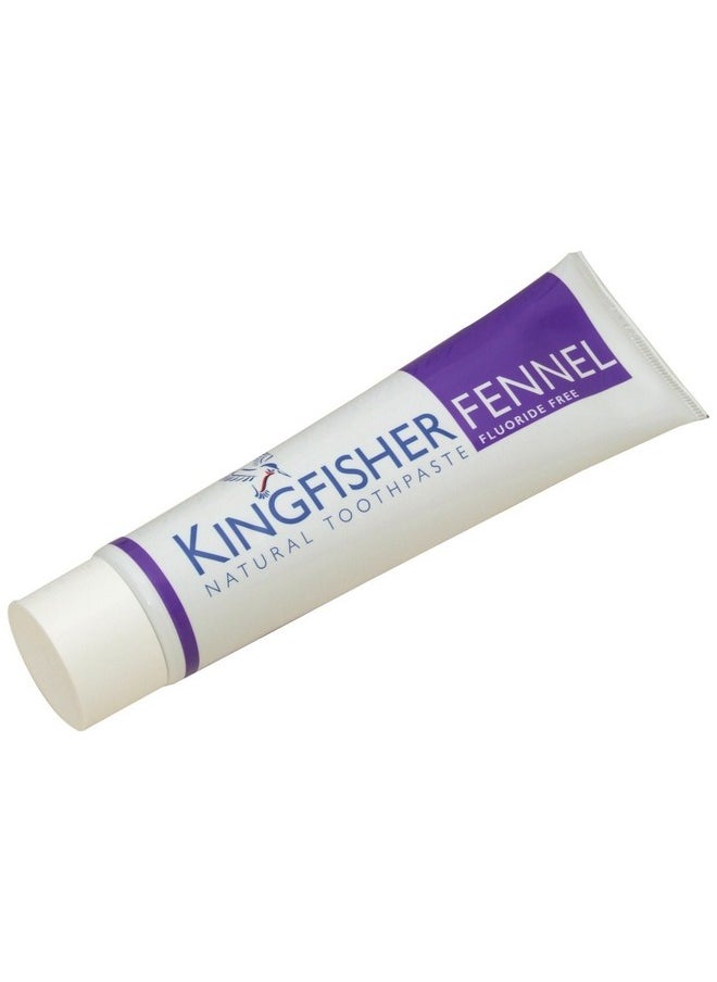 Kingfisher Natural Fennel Toothpaste 100ml - Fluioride Free (Pack of 4)