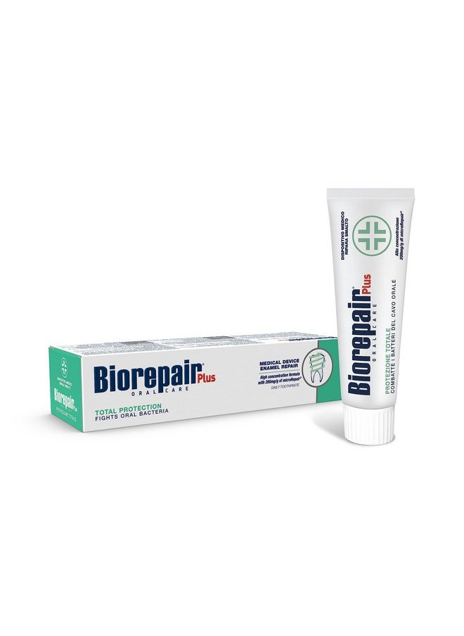 Biorepair Total Protection Daily Toothpaste - 2.54 Fluid Ounces (75ml) Tubes (Pack of 2) [ Italian Import ]