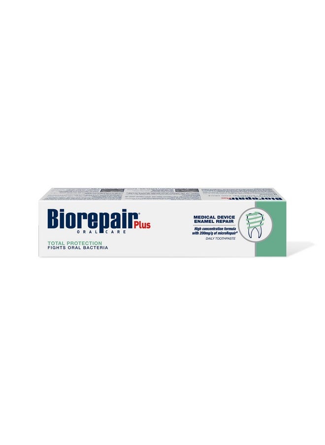 Biorepair Total Protection Daily Toothpaste - 2.54 Fluid Ounces (75ml) Tubes (Pack of 2) [ Italian Import ]