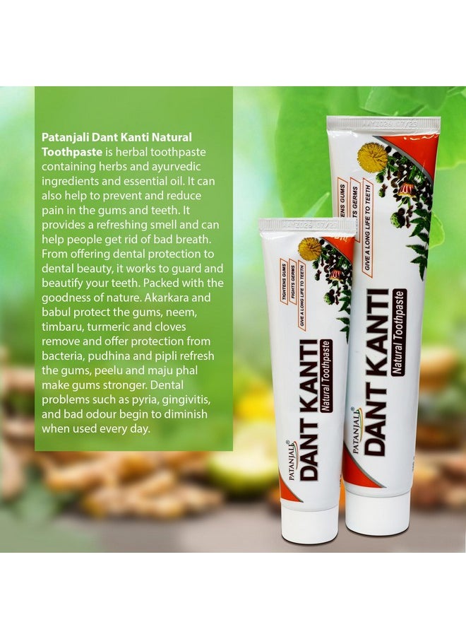 Patanjali Dant Kanti Natural Toothpaste (200g+100g), Big Saver Pack, Makes Teeth Strong, Tightens Gums, Gives Cavity Free Smile