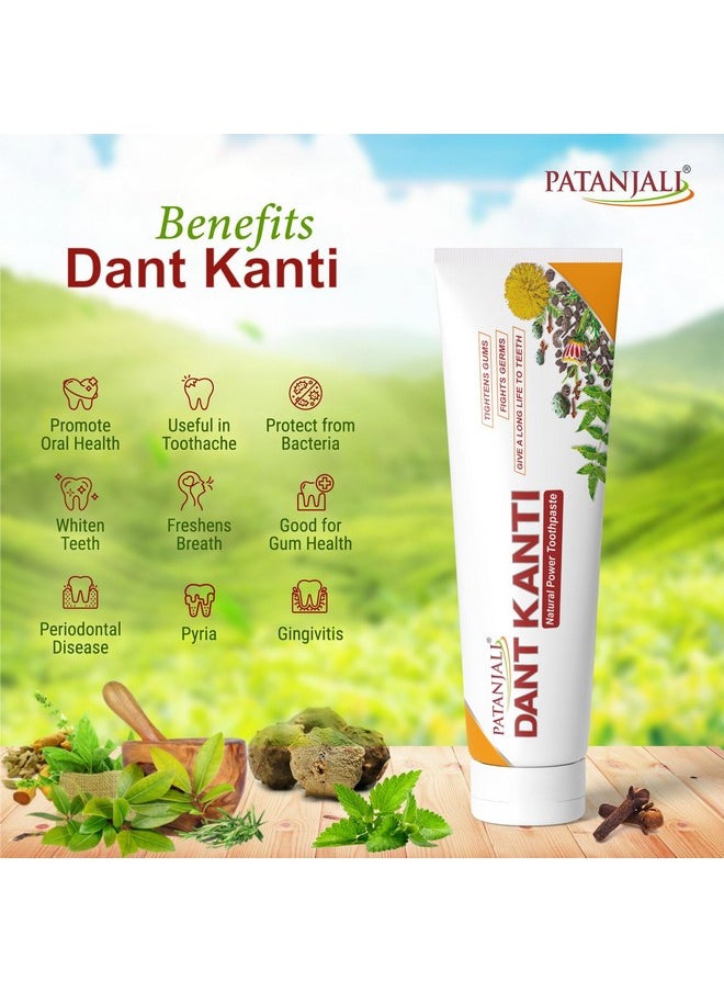 Patanjali Dant Kanti Natural Toothpaste (200g+100g), Big Saver Pack, Makes Teeth Strong, Tightens Gums, Gives Cavity Free Smile
