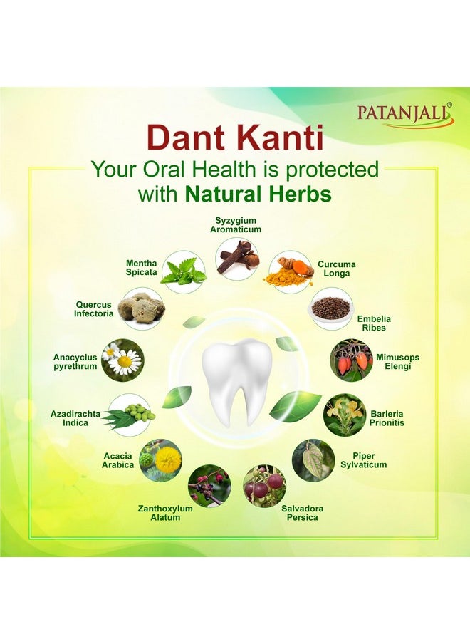 Patanjali Dant Kanti Natural Toothpaste (200g+100g), Big Saver Pack, Makes Teeth Strong, Tightens Gums, Gives Cavity Free Smile