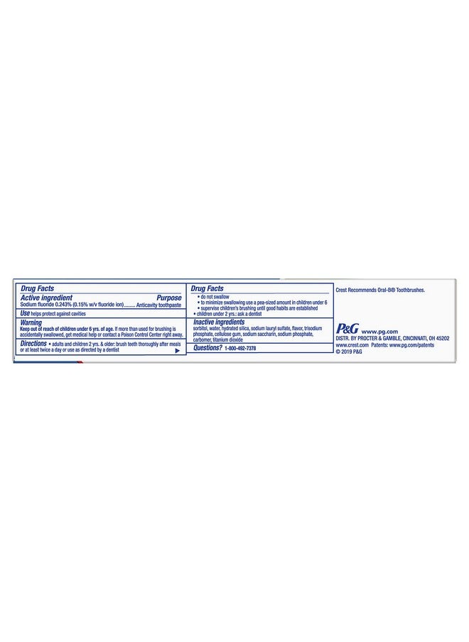 Crest Fresh & White Toothpaste, Peppermint Gleem Paste, 2.4 oz