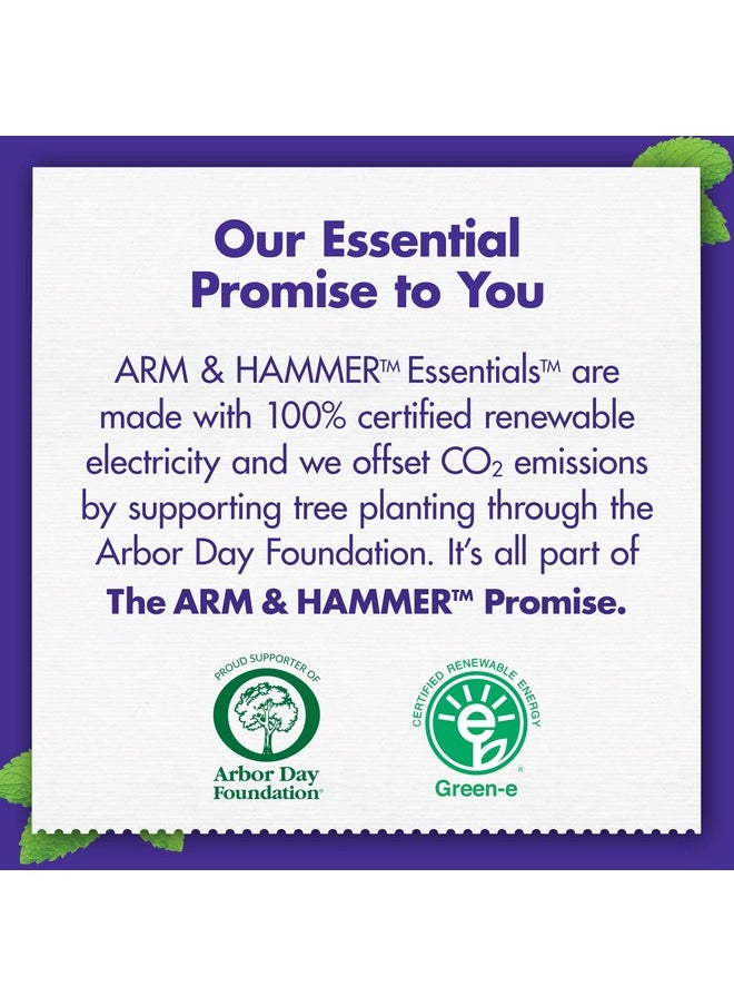 ARM & HAMMER Essentials Fluoride-Free Toothpaste Whiten + Activated Charcoal-4 Pack of 4.3oz Tubes, Clean Mint- 100% Natural Baking Soda