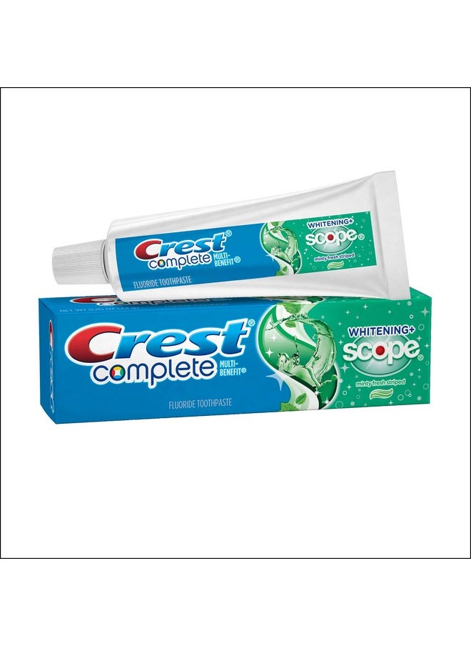 Crest Complete Whitening Plus Scope Multi-benefit Fluoride Toothpaste, Minty Fresh, 0.85 Ounce (pack Of 36)