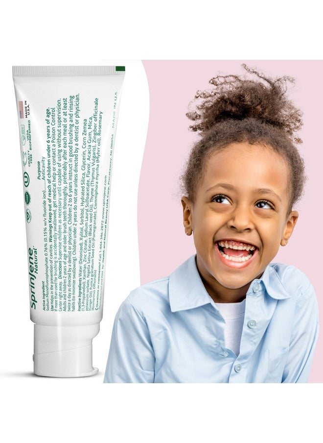 SprinJene Natural Kids Toothpaste, Bubblegum | Natural Children’s Toothpaste for Cavity Protection | Fluoride Toothpaste for Toddlers | 1 Pack