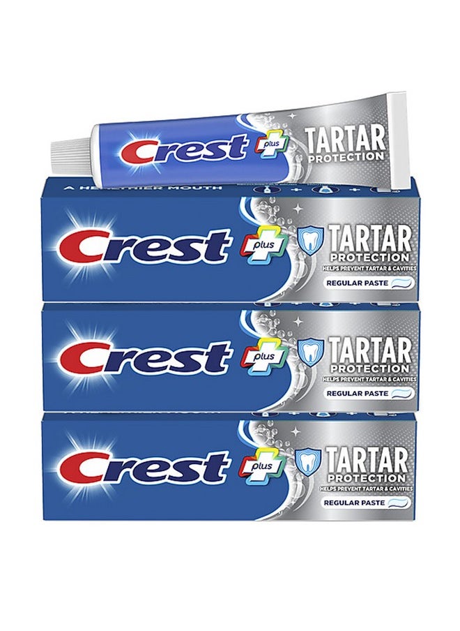 Crest Tartar Protection & Anticavity Toothpaste with Fluoride, Regular Paste, 2.4oz (Pack of 3)