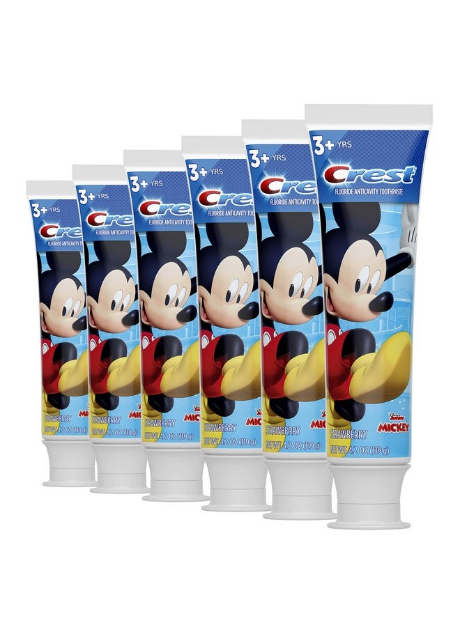Crest Kid's Cavity Protection Toothpaste Featuring Disney Junior Mickey Mouse, Strawberry, Ages 3 plus, 4.2 Ounce (Pack of 6)